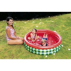 JILOng JL-688000 RDGR Piscina de 3 Anillos (124 x 124 x 28 cm (tamaño Inflable) JL-688000 RDGR Mediano