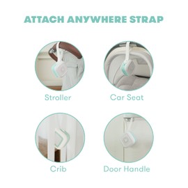 Frida Baby 2-in-1 Portable Sound Machine + Nightlight | White Noise Machine with Soothing Sounds for Stroller or Car Seat with Volume Control