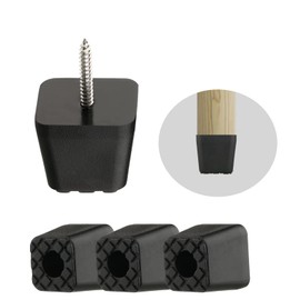 Trapezoidal Chair Glides Non Slip Furniture Feet Moisture Protection for Garden Outdoor Chair Legs (16) T-30 Black 3.0 x 3.0 x 3.0 x 3.0cm