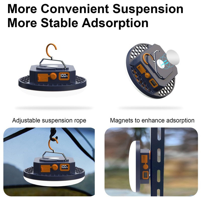 Voice Control 10000mAh Rechargeable Camping Light with - 4000LM 3000K/4500K/6500K