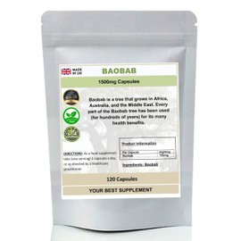 Baobab Capsules 1500mg- Superfood, (Pure no additives) High Strength (120)