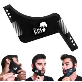 The BEARD BLACK Beard Shaping & Styling Tool with inbuilt Comb for Perfect line up & Edging, use with a Beard Trimmer or Razor to Style Your Beard & Facial Hair, Premium Quality Product (Black)