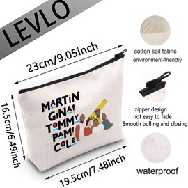 LEVLO Martin TV Show Fans Cosmetic Make Up Bag Damn Gina Inspired Gift Martin Gina Pam Cole Tommy Makeup Zipper Pouch Bag For Women Girls, Martin Gina Pam Cole Tommy,