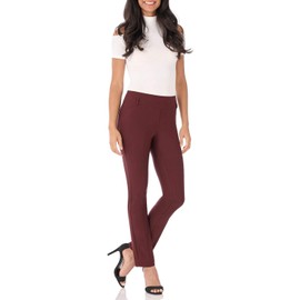 Rekucci Women's Ease into Comfort Stretch Slim Pant (4, Brick)