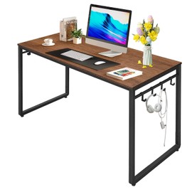 Zanzio Home Office Desk, Simple Computer Desk for Home Office Writing Study, 47.2 Inches, Brown