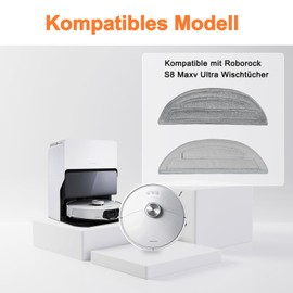 Pure Realm 12 St1ck Wischt1cher f1r Roborock S8 MaxV Ultra Saugroboter, Kompatibel mit VibraRise 3.0, Mikrofaser Wischt1cher Zubeh?r, Wiederverwendbar Mop