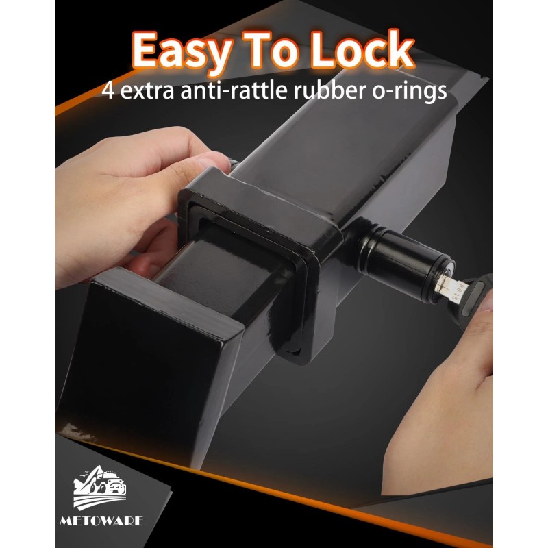 Metoware Trailer Hitch Lock - 5/8" Dia Locking Receiver Pin,