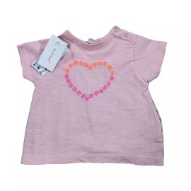 Everbloom Baby 6 Months Pink Embroidered Flower Heart Billy Tee Shirt New