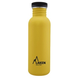 Laken Basic Steel Bottle, Stainless Steel Bottle for Children and Adults, Standard Mouth and Screw Cap, 0.75 L, Yellow