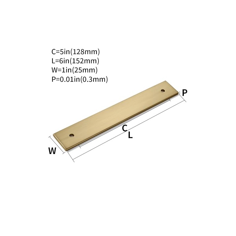 khtumeware 5 Pack 6" Square Backplate 5" 128mm Center-Center, Champagne