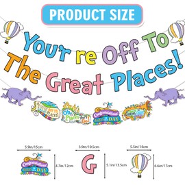 You're Re Off to The Great Oh The Places You'll Go Banner Oh The Places You' ll Go Decorations Graduation Decorations Banner for Kindergarten Graduation Decor
