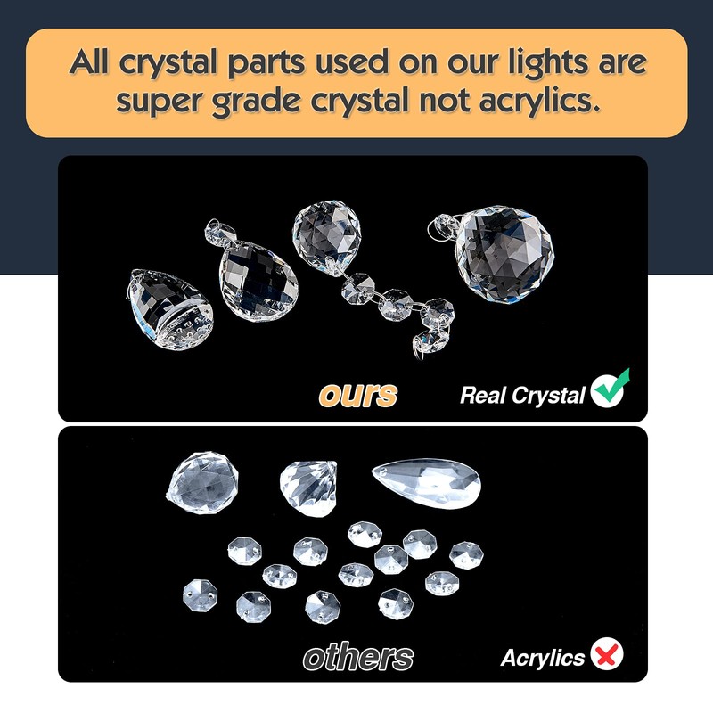 CVKASH Crystal Floral Chandelier 4-Light Antique Modern Black Flush Mount