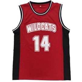 Wholesale Men's #14 Red Bolton Wildcat Embroidery Basketball Shirt Basketball JerseySize: L, Color: Red