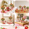 Retrowavy 6 Sets Strawberry Centerpieces for Tables Artificial Strawberry Daisy