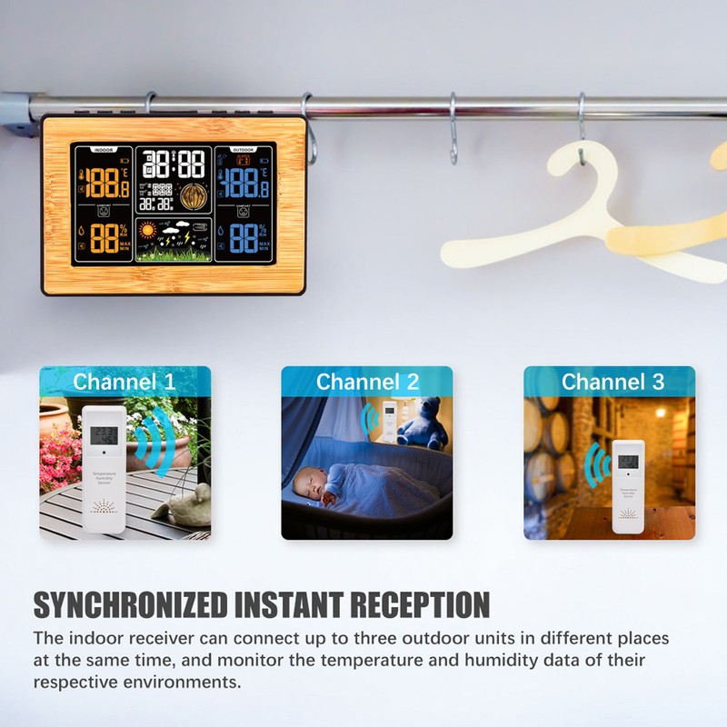 LCD Weather Forecast Station with RCC Receiving Function Wireless Thermometer