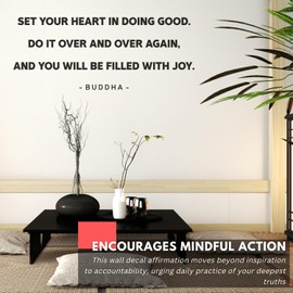 My Vinyl Story Buddha Wall Decal Quotes, Inspirational Stickers, Mindfulness Decor, Serene Ambiance Vinyl, Spiritual Meditation Yoga Studio Decoration, Thoughtful Gift Idea, Contemporary Wall Decor