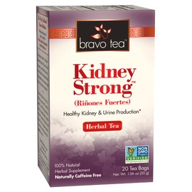 Bravo Tea Kidney Strong Herbal Tea Caffeine Free, 20 Tea Bags, 6 Count