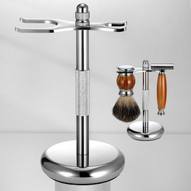 Nfijnlt Safety Razor Holder Stand, Straight Safety Razor Stand for Men, Art of Razor and Shaving Brush Stand, Metal Base for Added Stability and Long-Lasting Use