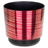 KORAD Red with silver strips plastic round indoor flowerpot with