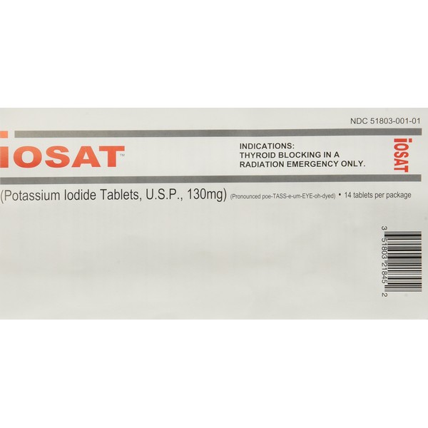 IOSAT 130 mg Potassium Iodide Tablets, 5 Count