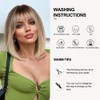 OUFEI Ombre blonde Wigs for Women with Bangs Short straight