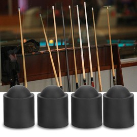OUKENS Billiard Cue Head, Pack of 10 Pool Cue Tip Rubber Cover Billiard Cues Stick Protective Cap Accessories (Black)