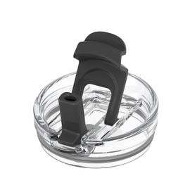 Replacement Lid for Tumblers, 2-in-1 Flip Straw Spout Lid, Press-In Lid, Fits Tronco 32 oz 42 oz Glass Tumblers with Handle, Black