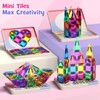 WMXDU Mini Magnetic Tiles with Iron Box, 42PCS Travel Size