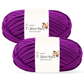T Shirt Yarn for Crocheting 100gx2 Chunky Crochet Yarn Elastic Fabric Set – Ideal for DIY Bags, Blankets, Baskets and Home Decor Projects (Mauve)