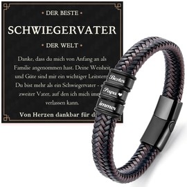 PDTU Gifts for Dad, Father's Day Gifts for Dad, Leather Strap for Dad, Bonus Dad, Stepfather, Father-in-law, Dad Gifts for Father's Day, Birthday, Christmas, Leather, No gemstone