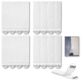 32 Pcs Heavy Duty Picture Hanging Strips,Sticky Picture Hangers for Walls,Hanging Pictures Without Nail,Refill Adhesive Poster Strips,for Frames and Posters Mounting(White)