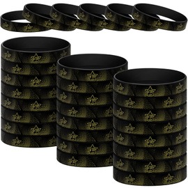Sratte 30 Pcs VIP Bracelets VIP Silicone Wristbands for Events Black Bracelets Elastic Wristbands for Party Club Bar Men Women