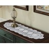 gracebuy White 12x35 Inch Rectangle HANDMADE Cotton Crochet Lace Table