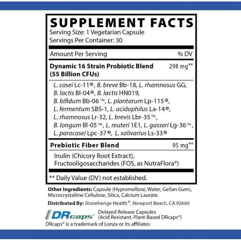 100% Pure Dynamic BIOTICS Stonehenge Probiotic Immune, Digestive, IBS &