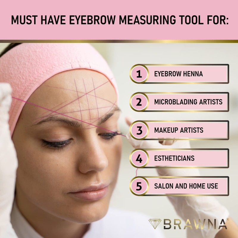 BRAWNA Pink Mapping String for Eyebrow Measuring - Microblading Thread