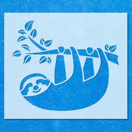 Sloth Branch Tree Stencil: Mylar Airbrush Wall Art Painting Crafts | DIY-A3 Stencil - Design Size (305 x 257 mm)
