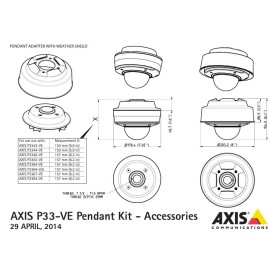 Axis 5502-321 P33-VE PENDANT Network Camera Pendant Kit, 1.5" NPS, White NEW