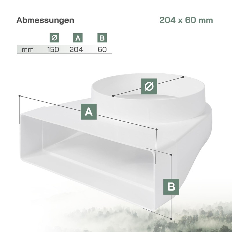 Vent Systems 204 x 60 mm Rectangular 90° Angle Duct