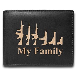 Ten Four Distributions RFID Blocking Cowhide Leather Laser Engraved Slimfold Men Large Capacity Luxury Wallet Slim Black Credit Card Holder Organizer 14 Pocket FURC BLK126