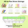 Celsisignis Acrylic Straw Holder for Cabinet, Straws Storage Container for