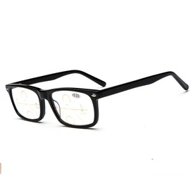 Gafas fotocromicas + multienfoque 3 poderes en 1 lector, cambio a gris al sol, Negro, Talla Normal