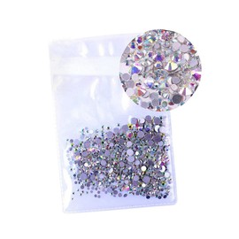 KONTONTY 1440pcs Crystal Ab Nail Art Rhinestones Mixed Flatback Decorations for Nail Art Home Decor Multicolored Change Gems