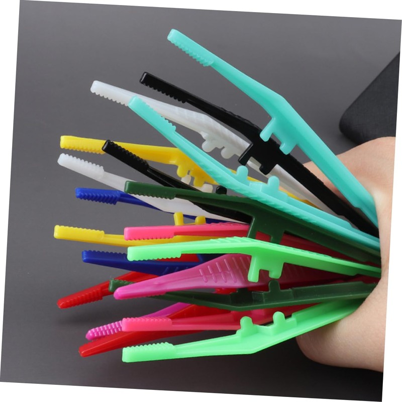 Healvian 30pcs Plastic Eyebrow Tweezers for Women Use Eyebrow Trimming