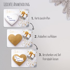 beriluDesign 6 voucher scratch cards to write on yourself (6 cards + 6 envelopes)