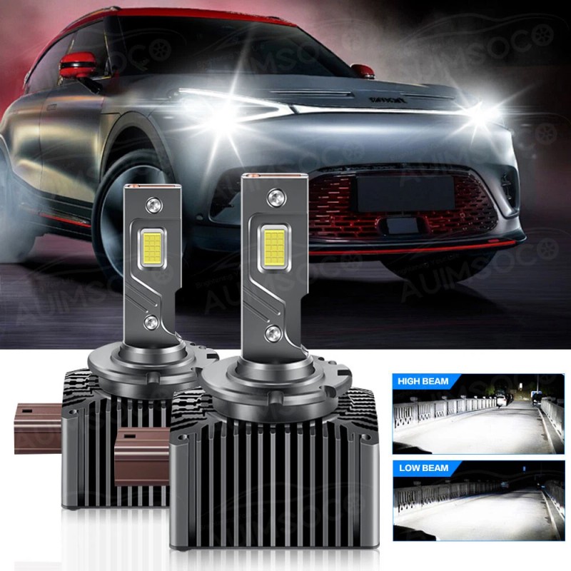 AUIMSOCO D1S D1R 10000K LED Headlight High Low Beam Bulbs