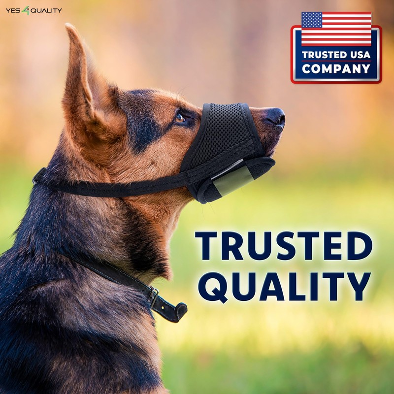 Yes4Quality Dog Muzzle (Medium), Soft & Breathable Mesh Muzzle for