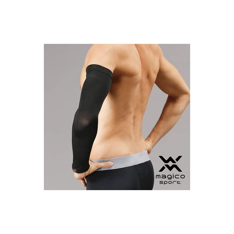 magico sport arm power sleeve for arms and elbows, black,