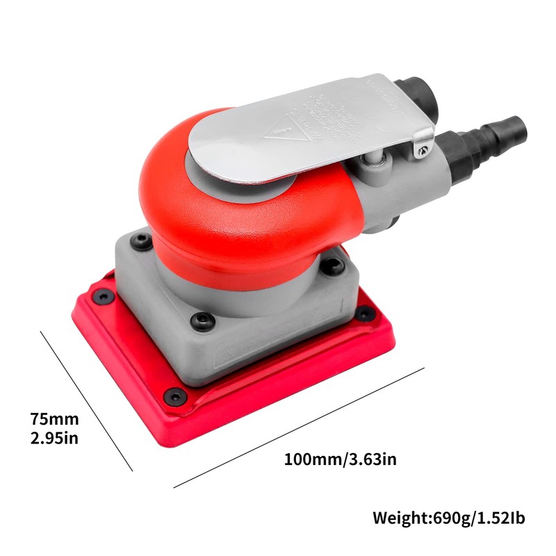 DATOUBOSS Random Orbit Sander Square Pneumatic Palm Air Sander for
