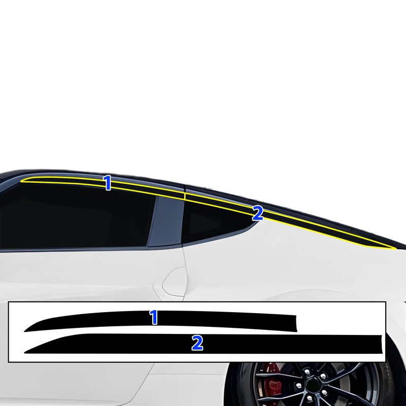 BOGAR TECH DESIGNS Side Window Trim Chrome Delete Overlay Compatible