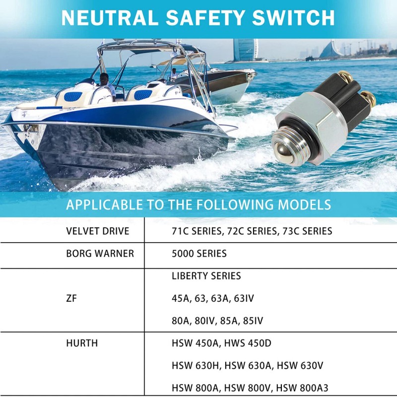 MerCruiser Marine Transmission Neutral Safety Switch 1000-640-004 for Velvet Drive